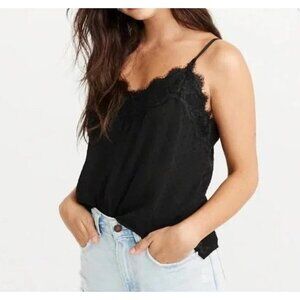 Abercrombie & Fitch Women's Black Lace Cami Tank Top size xxs simple